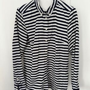 Gap Tailored Print Shirt - Navy & White Stripe ⚓️ - Size Medium